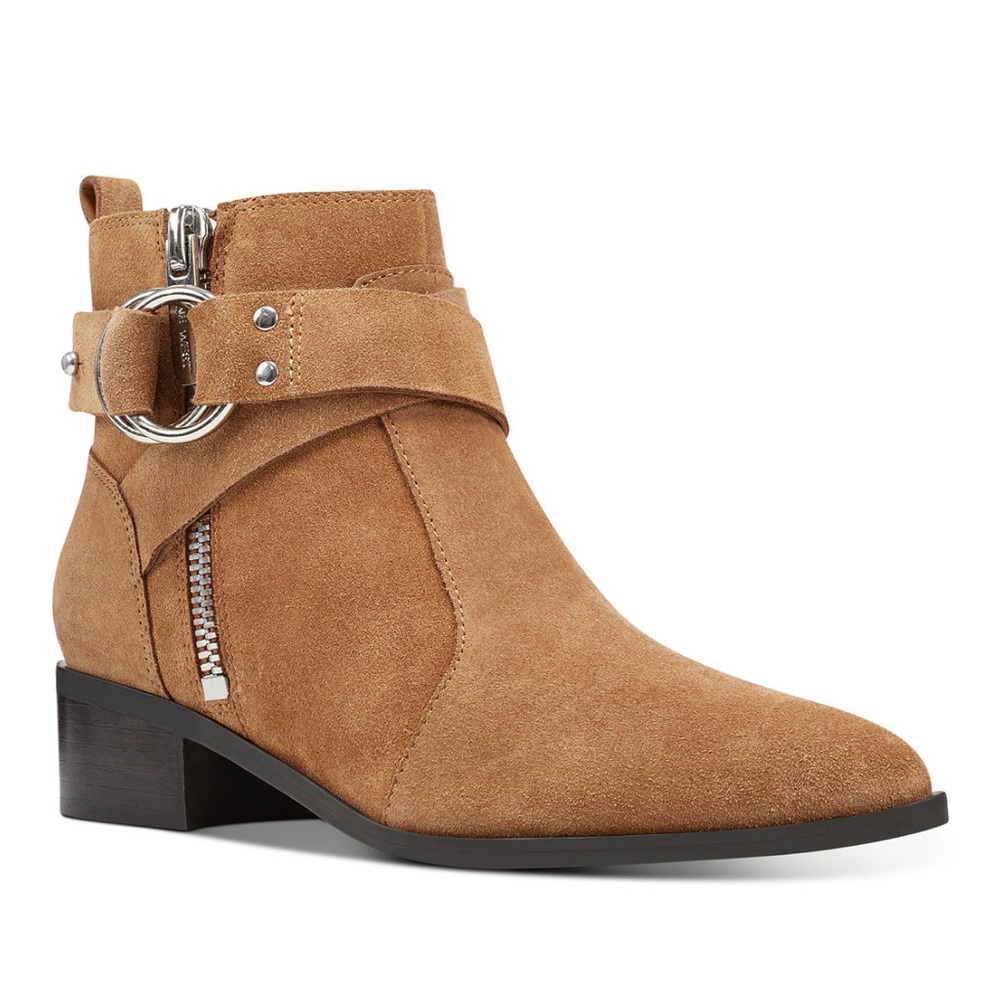 Nine West Leather Suede Collin booties Brown 8.5 as is